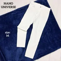 ナノユニバース チノパン ホワイトパンツ ストレッチ カジュアル 春夏 M