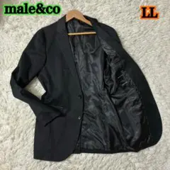 美品 male&co ブラック ストライプ テーラードジャケット LL