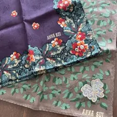 未使用　ANNA SUI ハンカチ2枚セット　透かし　蝶　花柄　アナスイ