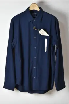 新品 無印良品 紳士 両面起毛フランネル 長袖シャツ ネイビー L