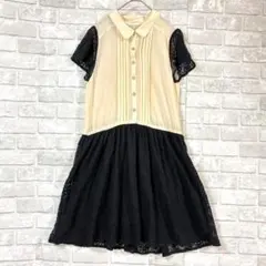ページボーイ レースワンピース F ベージュ バイカラー フェミニン 女っぽ