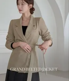 Dholic ストラップ付クロステーラードジャケット　カーキベージュ