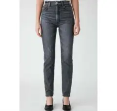 MOUSSY PLAINJEANSBLK STRAIGHTSLIM 25インチ