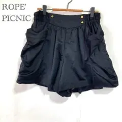 【ROPE PICNIC】ショートパンツ M ウエストゴム 金ボタン きれいめ