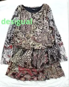 Desigual ペイズリー花柄 シアー　チュニック　トップス　ワンピースのサムネイル