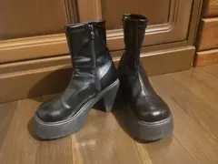 ショートブーツ 厚底