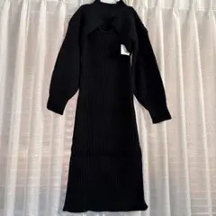 ROSEBUD ニットワンピース　黒　ローズバッド　ワンサイズ