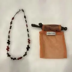 天然石 ガラスビーズ　ネックレス ブラウン CHAN LUU チャンルー