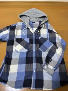 BACK NUMBER フード付きネルシャツ Lサイズ