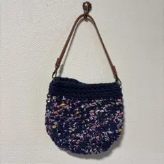 Tシャツヤーン☆ミニバッグ☆紺