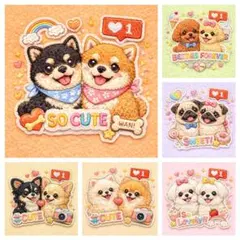 新柄‼️犬柄【242】限定パネル生地 ポメラニアン・柴犬・トイプードル