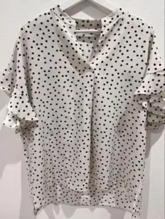 DRESSTERIOR】ドットエンブロイダリーコットンバルーンスリーブ 