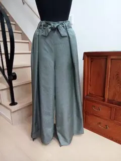 着物リメイク　ワイドパンツ　絹