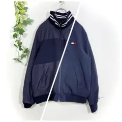 トミーヒルフィガー リバーシブル ナイロン ジャケット 紺色 ネイビー Mサイズ