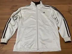 adidasアディダスベージュジャージトラックジャケット　古着　万国旗タグ
