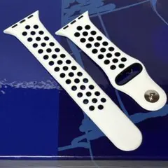 Apple Watch バンド 白黒シリコン 通気穴 スポーツ 快適使用
