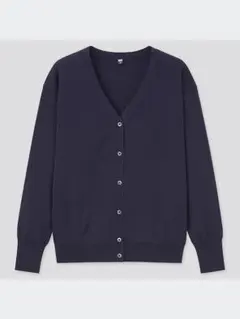 ユニクロ　UVカット　クルーネックカーディガン　ネイビー　Mのサムネイル