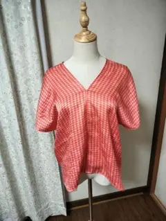 着物リメイク　共八掛け　ブラウス