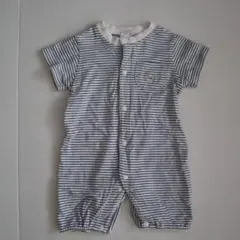 【美品】バースデイ Cottoli綿100% ボーダーロンパース ❤︎80cm