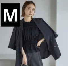 【新品 】しまむら　田中里奈　ダブルテーラードジャケット　Mサイズ　中黒ブラックのサムネイル