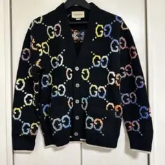 GUCCI GGロゴカーディガン ネイビー・ゴールド - メルカリ