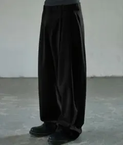 SIGNATURE Double chin wide slacks