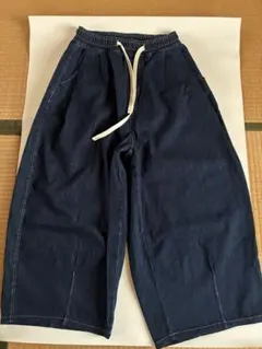 bashful base Oriental ワイドパンツ ダークブルー