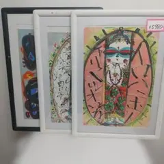 閉店‼️最終売尽‼️現代アート 絵画 額装品 3点セット13000円