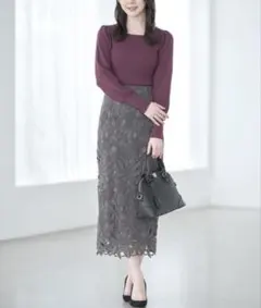 【新品タグ付き】toccocloset レースデザインタイトスカート Mサイズ