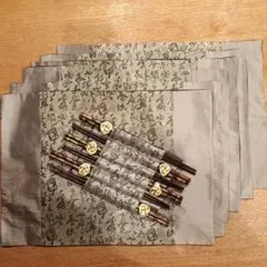 ランチョンマット 箸セット 6組 グレー