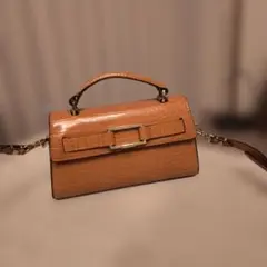 Zaraクロコ型押し 2way ショルダーバッグ ブラウンのサムネイル