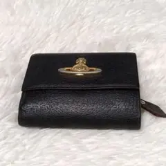 VivienneWestwood 三つ折り財布 オーブ ブラック レザー