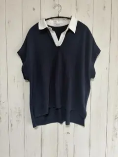 DOUX ARCHIVES ポロシャツ 半袖 ネイビーのサムネイル