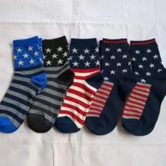 男の子 靴下 5足 クルー丈 19〜24 キッズ ソックス まとめ売り