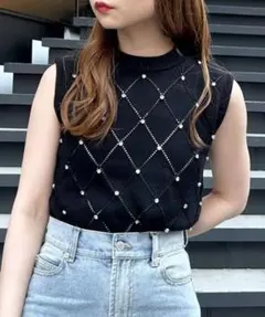 INGNI イング ライトストーンノースリーブニット