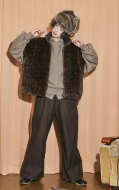 niko and...ミンクファーベスト　レオパード(M)