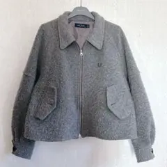 ♦︎FRED PERRY♦︎ショートジャケット ウール混シャギー ボリュームスリーブ