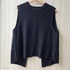 ピュアルセシン Du noir 春服 ブラック ノースリーブ ニット ベスト