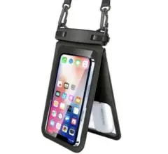 アウトドアや水遊び向け IPX8防水バッグ黒軽量設計　防水ポーチ　プール　海