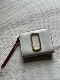 マークジェイコブス　二つ折り財布 ホワイト ネイビー レッド