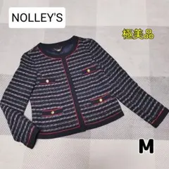 【極美品】NOLLEY'S ツイード ノーカラージャケット 金ボタン フォーマル