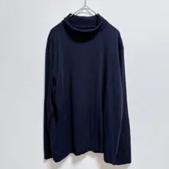 ユニクロ　モックネック長袖カットソー ブラック