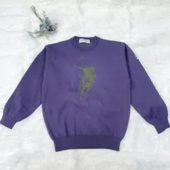 POLO SPIRIT (L) メンズ ニット レトロ グラフィック パープル