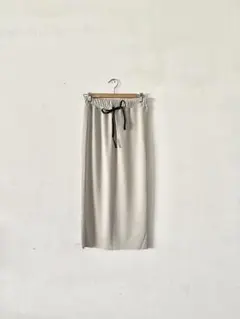 【美品】FLORENT　ジャージーロングスカート　ライトグレー　サイズ34