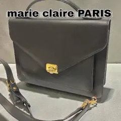 希少 マリクレール 2way ショルダーバッグ レザー ブラック 冠婚葬祭