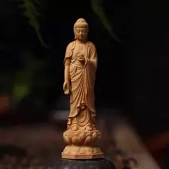 불상 나무 조각 아미타 여래 입상 정토종・시종 戌・亥年 태생 천대종의 본존