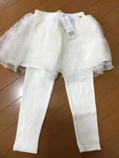 プティマイン レギンス付きチュールスカート　ホワイト　サイズ110