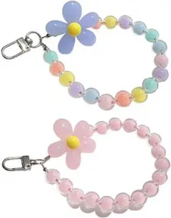 [Bombinate] 2個セット 電話 チャーム ビーズ 携帯電話 フラワー