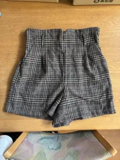 [美品] チェック ショートパンツ グレー 短パン Lサイズ