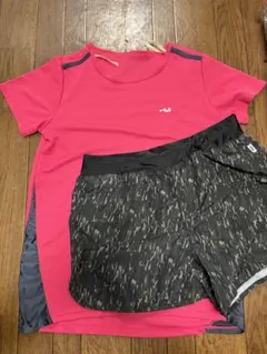 FILA フィラ スポーツウェア 上下セット ピンク ブラックのサムネイル